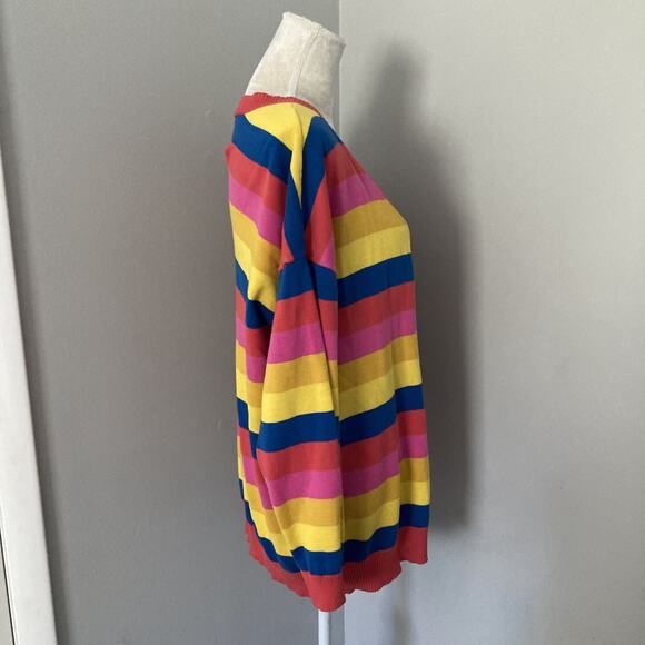 ModCloth x Hello Kitty Nostalgic Candy Heart Buttons Rainbow V-Neck Cardigan XL - Picture 3 of 12